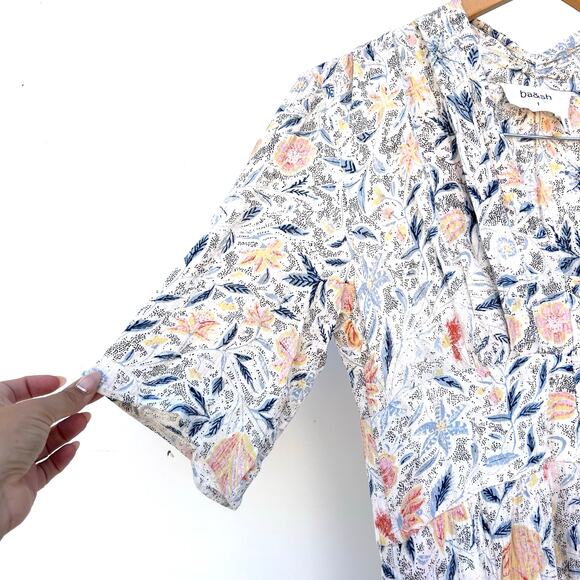 BA&SH Idol Dress Ecru Floral Midi Spring Flower Feminine Size 6 V-Neck Boho Bash - Picture 8 of 11